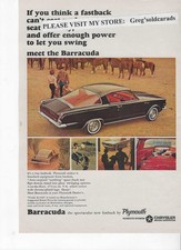 Original 1964 Plymouth Barracuda Vintage Print Ad If You Think A Fastback.... Original 1964 Plymouth Barracuda Vintage Print Ad If You Think A Fastback....