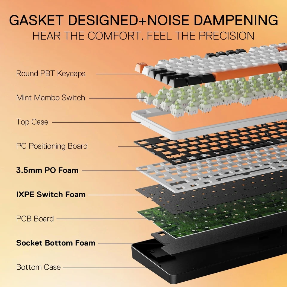 K689 PRO Wireless Gasket RGB Gaming Keyboard, 108 Keys Mechanical Keyboard w/... - Image 4 of 4