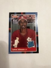 1988 Donruss Baseball Card Lance Johnson Rookie Card St. Louis Cardinals #31. rookie card picture