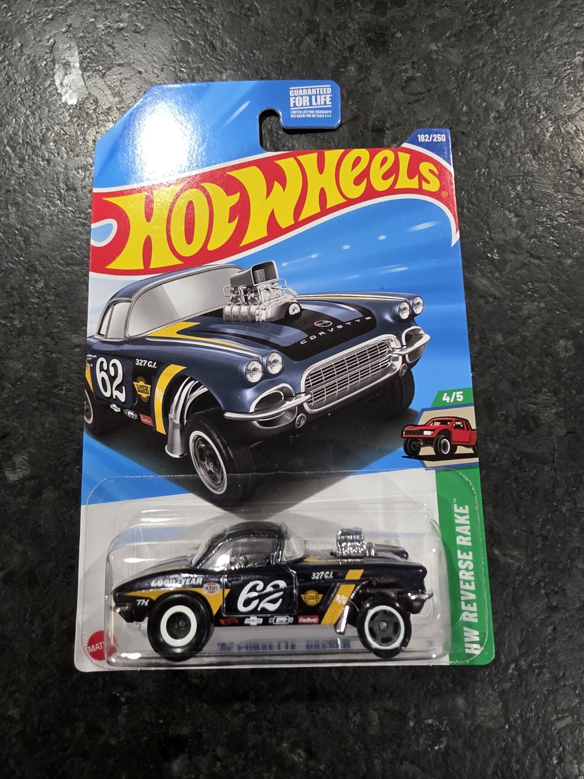 2025 Hot Wheels ‘62 Corvette Gasser Black Super Treasure Hunt *In Protector*