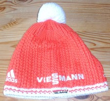 sehr gut erhaltene Adidas DSV Viessmann Team Skim&uuml;tze Bommel Wollm&uuml;tze; Gr. M