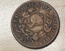 1957 Colombia 5 Centavos