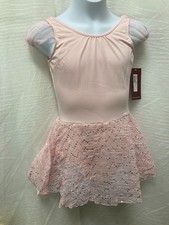 Dance Mirella pink sequin Skirted Leotard Dress M1067C Size 14child