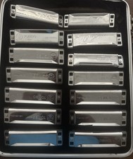 14 Piece Set of Tombo Lee Oskar Harmonicas with Hommer Case
