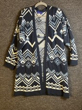 Western Open Front Cardigan Sweater Blue Women's Size Medium Simply Styled By Se