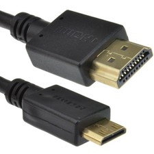 1m Mini HDMI Type C Male Plug to HDMI Male Cable Lead GOLD 007361