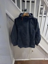 Mousqueton Navy Blue Cotton Full Zip Canvas Smock Hooded Overcoat. 2XL XXL 