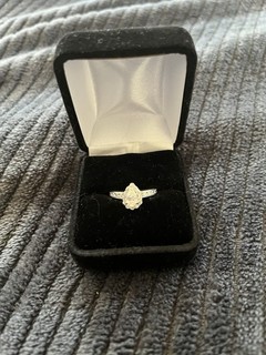 14k White Gold Pear Diamond Engagement Ring 1.29ctw