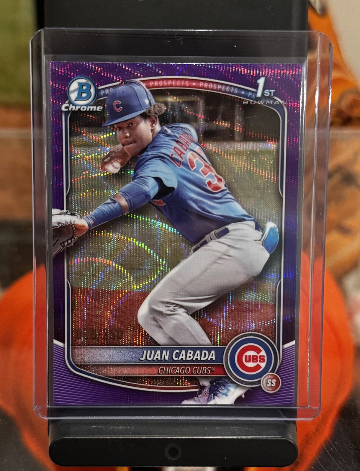 2025 Bowman Chrome - Prospects Juan Cabada #BCP-207 Purple Wave Ref. /250 (RC)