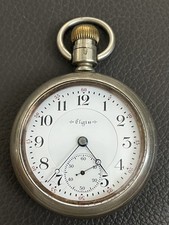 ELGIN VERITAS 23 JEWEL RAILROAD GRADE 18 SIZE POCKET WATCH RUNNING STRONG!!