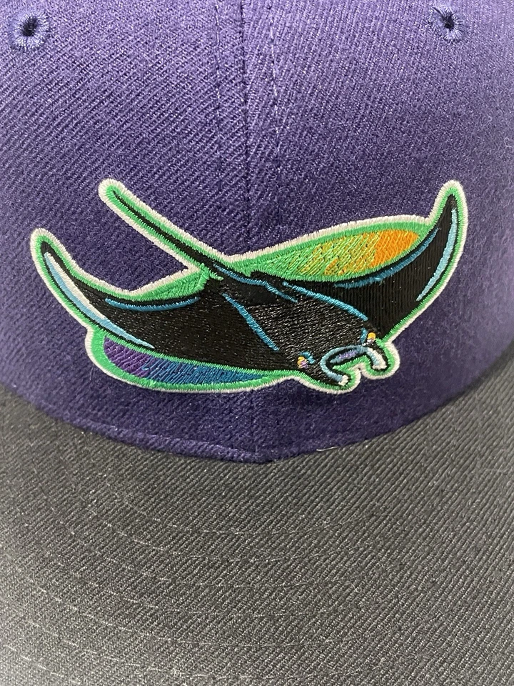 Vintage New Era Tampa Bay Devil Rays Fitted Cap Hat 7 1/8 5950Diamond Collection - Image 2 of 4
