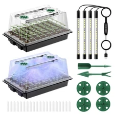 Pawfly Seed Starter Trays, 2 Pack 80 Cells Seed Starter Kit with Adjustable G...