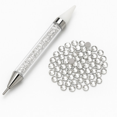   Strasspicker + SS10 Hotfix Strasssteine Set Farbwahl Glitzersteine Applikator
