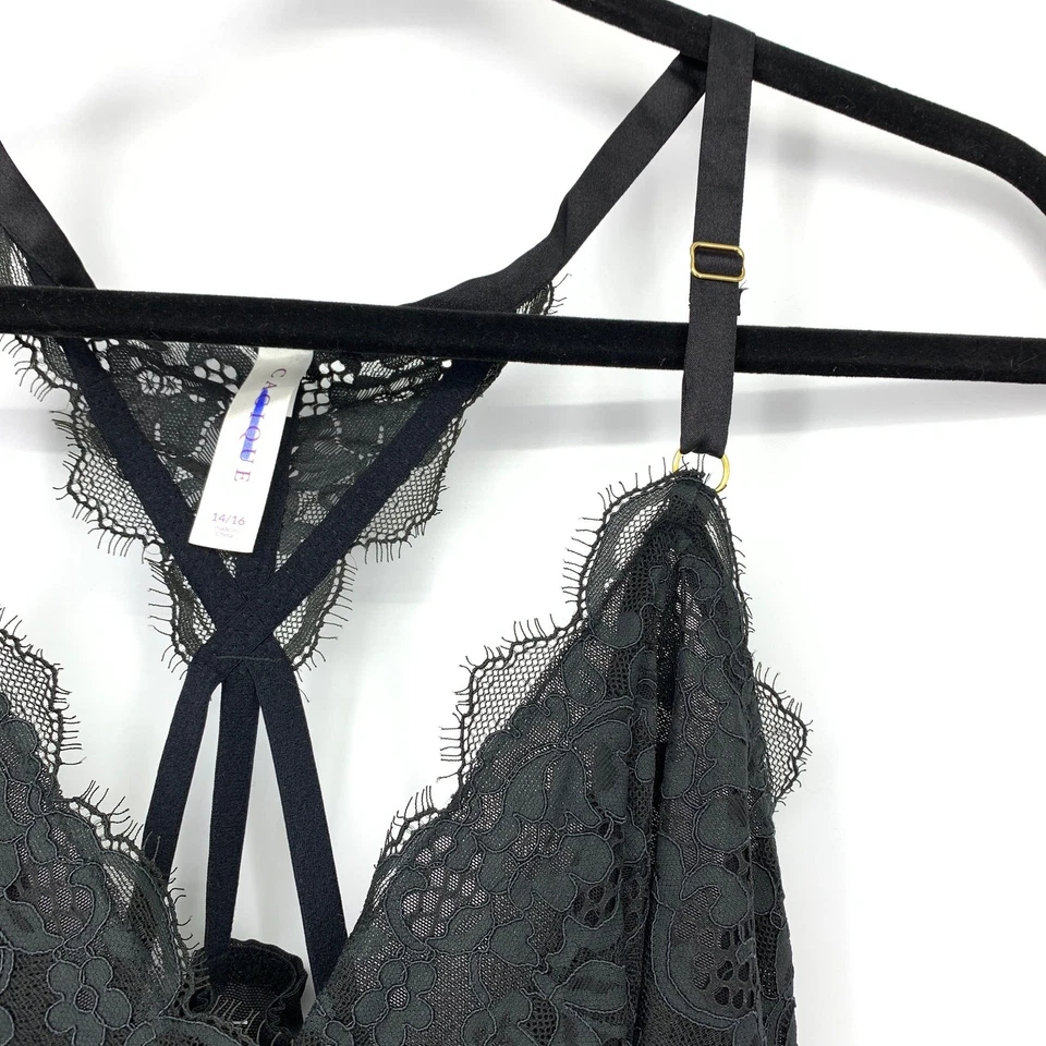 Cacique Babydoll Chemise Mujer Talla 14/16 Negro Encaje Rojo Cuadros Foto 3 de 4