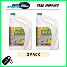 2 Pack Bona Hard Surface Floor Cleaner 128 oz Lemon Mint Shine Clean Floors 0.33 per fl oz