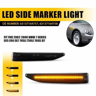 2x Front LED Side Sequential Marker Signal Light Kit for BMW E65 E66 745LI 02-08