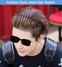 Metal Hair Band Black Wavy Non Slip Headband for Men Women Sports