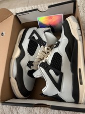 Jordan 4 Retro GS Big Kids' Shoes Pure Platinum/Metallic Gold, Size 7