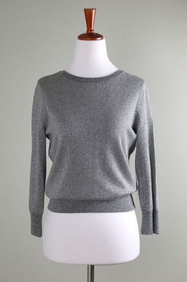 PER SE Carlisle NWT $395 Cashmere Silk Sparkle Soft Knit Sweater Top Size Small