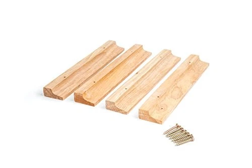 Soporte de copa de vino de madera natural estante debajo del gabinete organizador de almacenamiento Foto 4 de 4