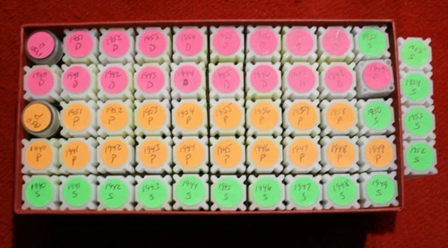 1947-S Lincoln Wheat Cent Penny 50 Coin roll Circulated