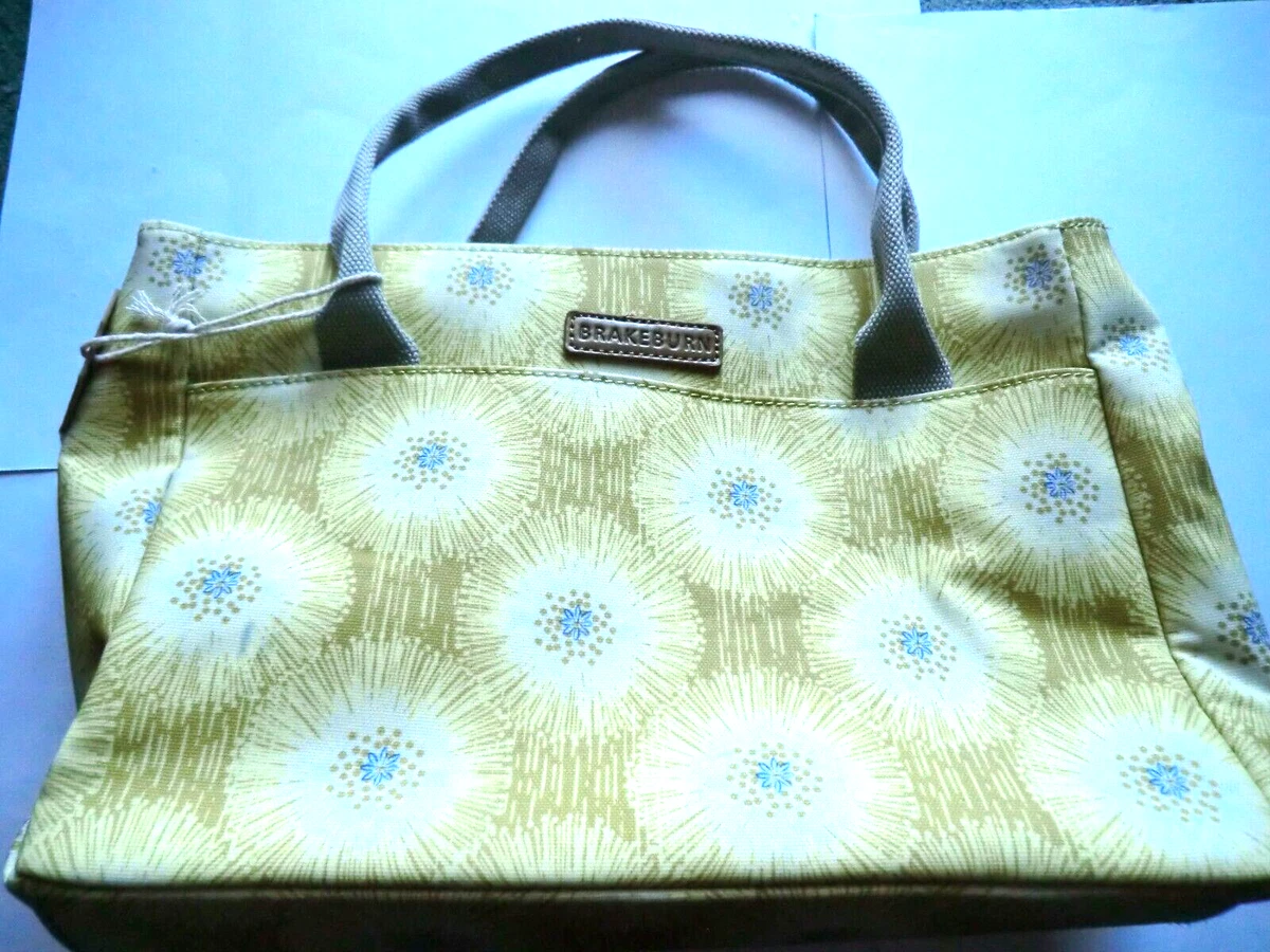 BRAKEBURN ALLIUM DAY BAG YELLOW FLORAL BNWT MATT OILCLOTH WORK