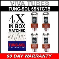 New Gain Matched Quad (4) Tung-Sol Reissue 6SN7GTB Vacuum Tubes 6SN7 6SN7GT