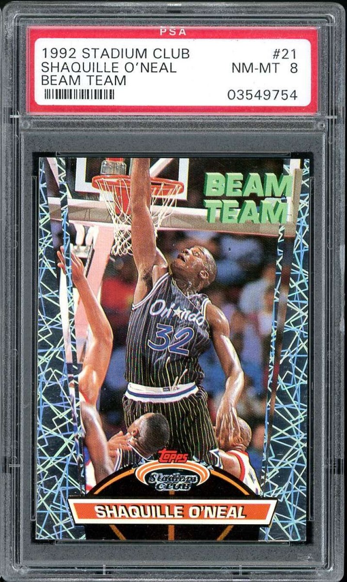 Shaquille O'Neal Rookie 1992-93 Stadium Club Beam Team #21 PSA 8