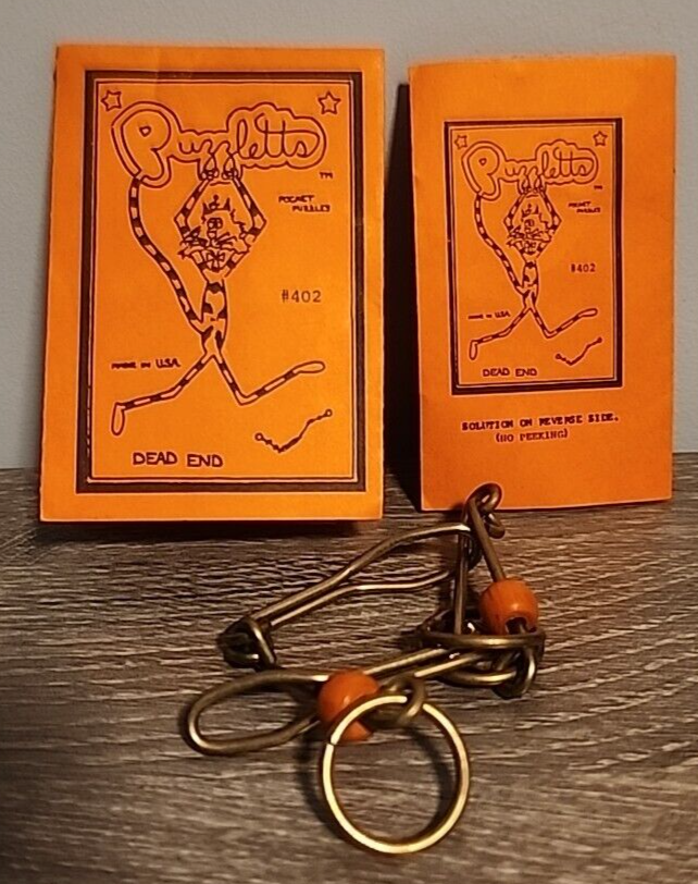 Vintage Puzzletts Pocket Puzzle Game 1986 Dead End #402