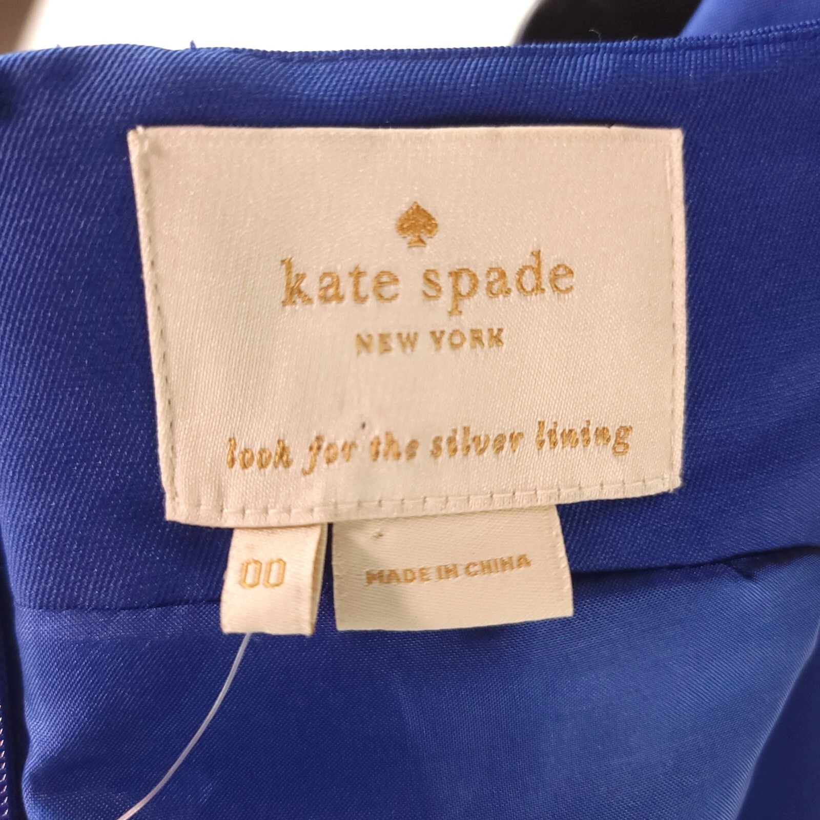Abito da donna blu Kate Spade New York taglia 00 gonna cupcake $378 nuovo con etichette
