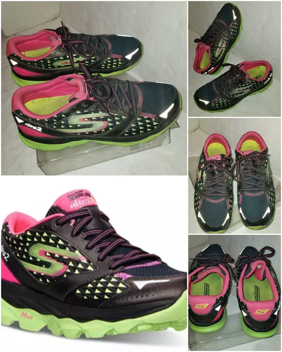 Skechers Go Run Ultra 2 Womens Running Shoes Size 10 Charcoal Pink 2014 | eBay