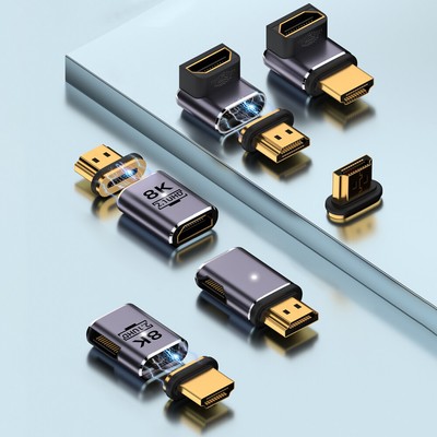 8K HDMI-Compatible 2.1 Magnetic Adapter Male To Female 48Gbps 19Pin Contacts