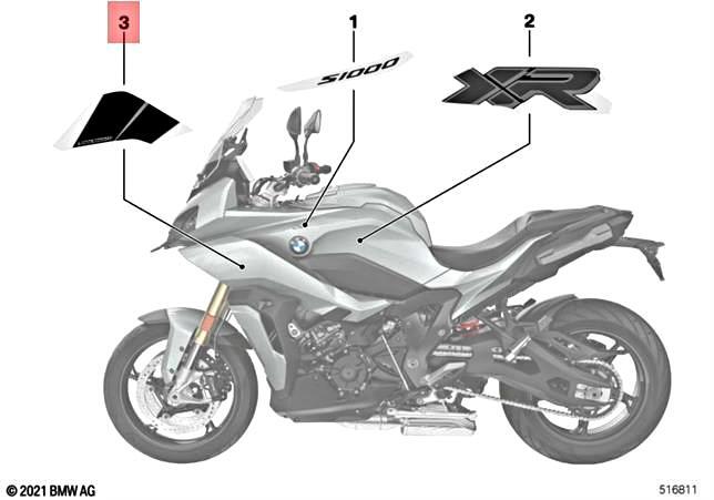 Genuine BMW K69 0E43 Lettering side trim panel Right 51147925478 