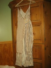 ASOS DESIGN Cami Wrap Maxi Dress in Linen w/ Wicker Belt in Stripe UK 4 US 0 New