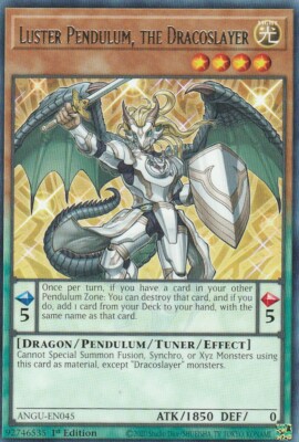 YUGIOH CARD 1 X LUSTER PENDULUM THE DRAGONSLAYER ANGU-EN045 1ST