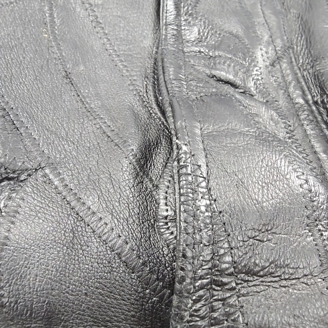 Flight Path Men's Patchwork Black Full Zip Leathe… - image 7