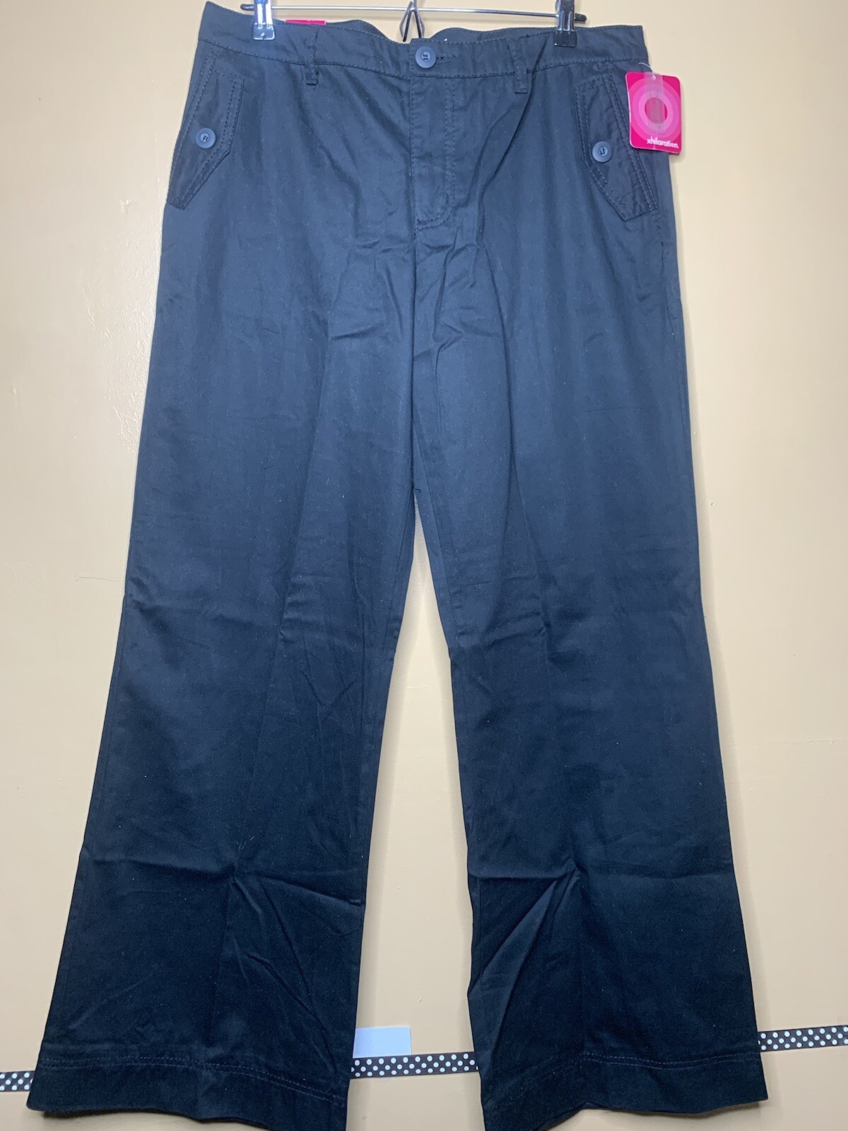 ALTRA Xhilaration Women's Size 17 Dress Pants Mid Rise Flat Front Black Wide Leg