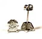 GIA certified 14k white gold 1.03ct I2 I princess diamond stud earrings natural — photo 5