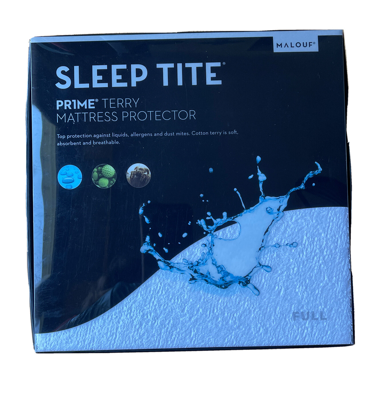 Malouf Sleep Tite Pr1me Queen Cover Terry Waterproof Mattress Protector