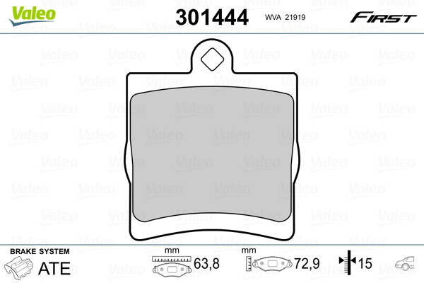301444 VALEO Brake Pad Set, disc brake for CHRYSLER,MERCEDES-BENZ