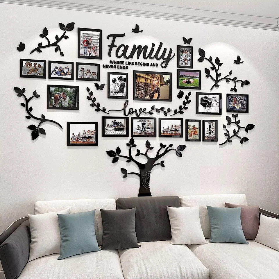 Premium Family Tree Wall Sticker - Acrylic - 57''x81'' - 17 Picture Frames - Image 3 of 4