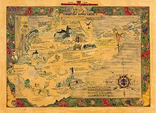Pictorial Historical Map of West Virginia 1607-1930 Mid-century Wall Art Poster