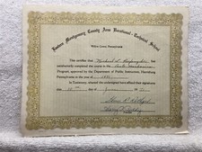 1971 Eastern Montgomery County Vo Tech Willow Grove Auto Mechanic Certificate 