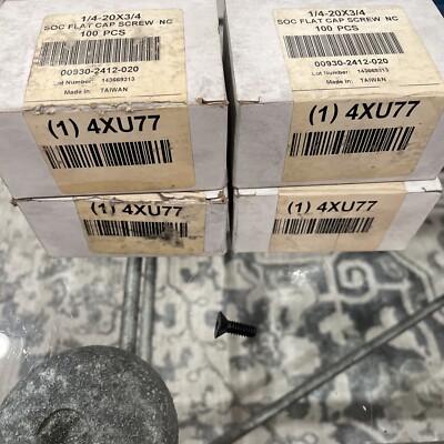 (400) soc flat cap screw nc 4xu77 1/4-20x3/4 00930-2412-020 ***FREE SHIPPING***