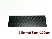 Matte Balck Real Carbon Fiber Twill Sheet Panel Plate Plain 1.5mm x 66mm x 190mm