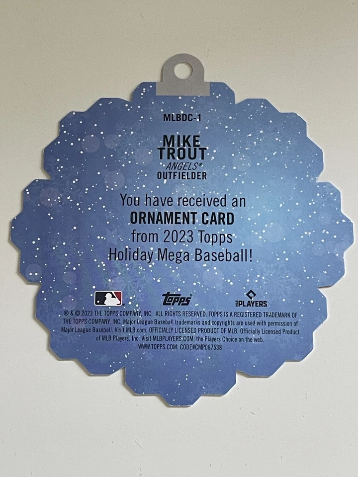 2023 Topps Holiday Mike Trout Christmas Tree Ornament ⚾ LA Angels # MLBDC-1 - Image 2 of 2