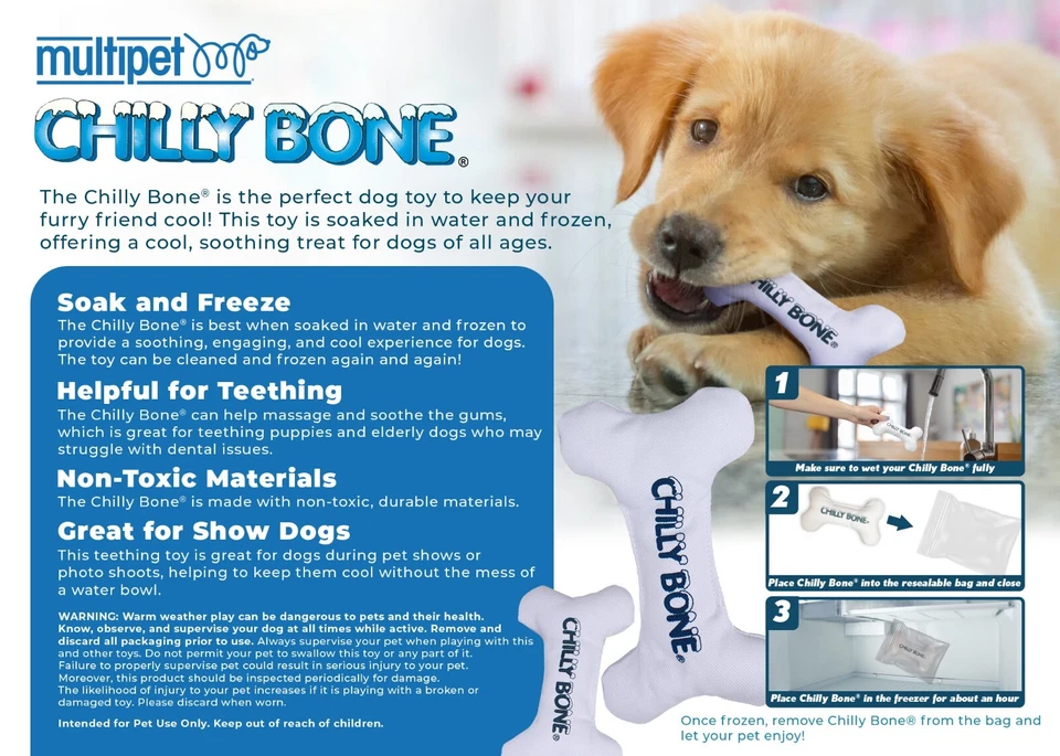 Multipet Chilly Bone Large Vanilla Flavor -Canvas Dog Toy for Teething & Chewing - Image 3 of 4