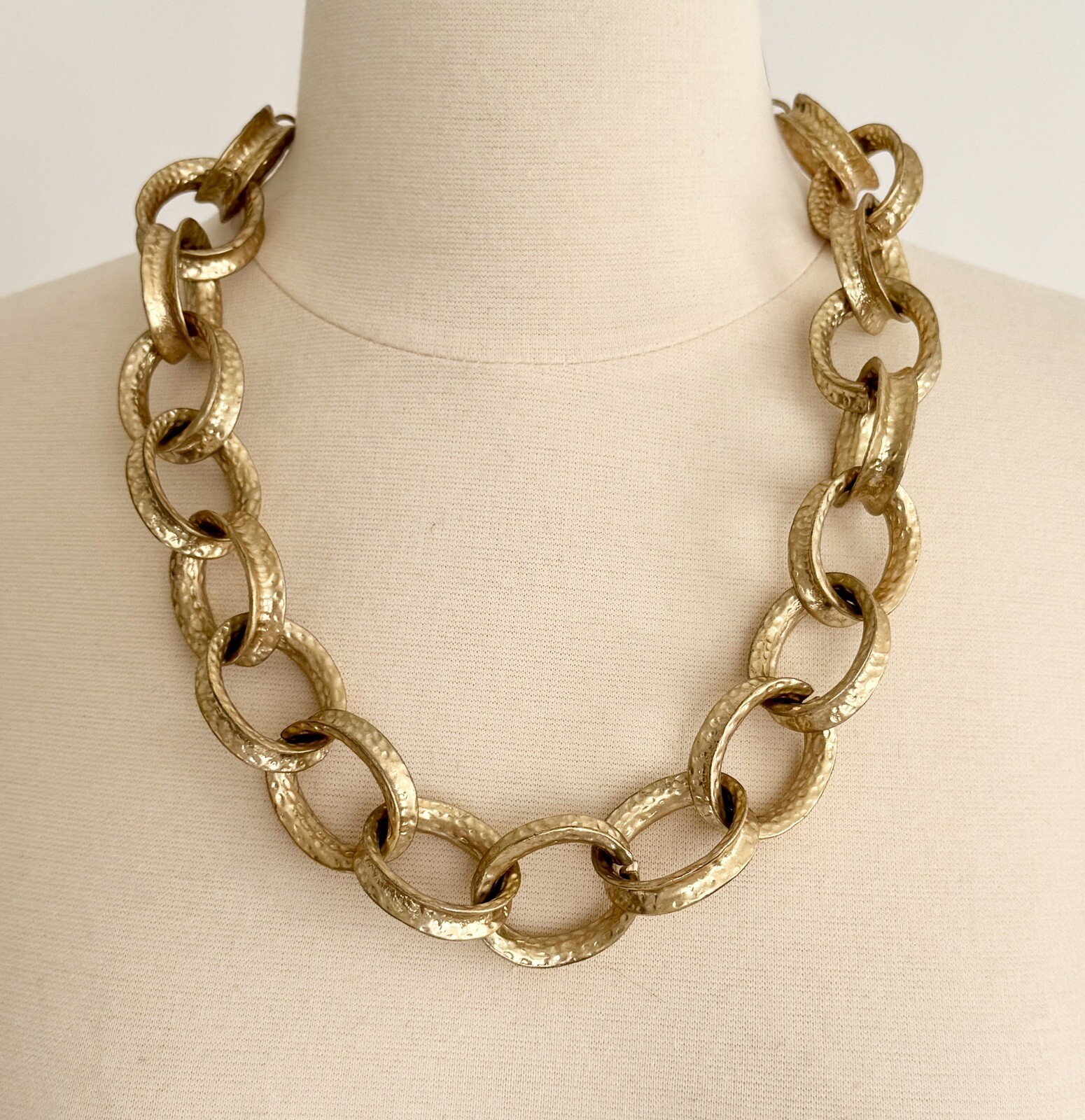 Kenneth Jay Lane KJL Gold Tone Chunky Chain Link … - image 1