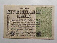 Collectible 1923 Germany 1,000,000 Eine Million Mark banknote