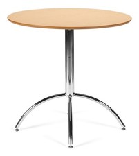 Small Round Kitchen Dining Table White or Natural Chrome Metal Bistro Cafe Style
